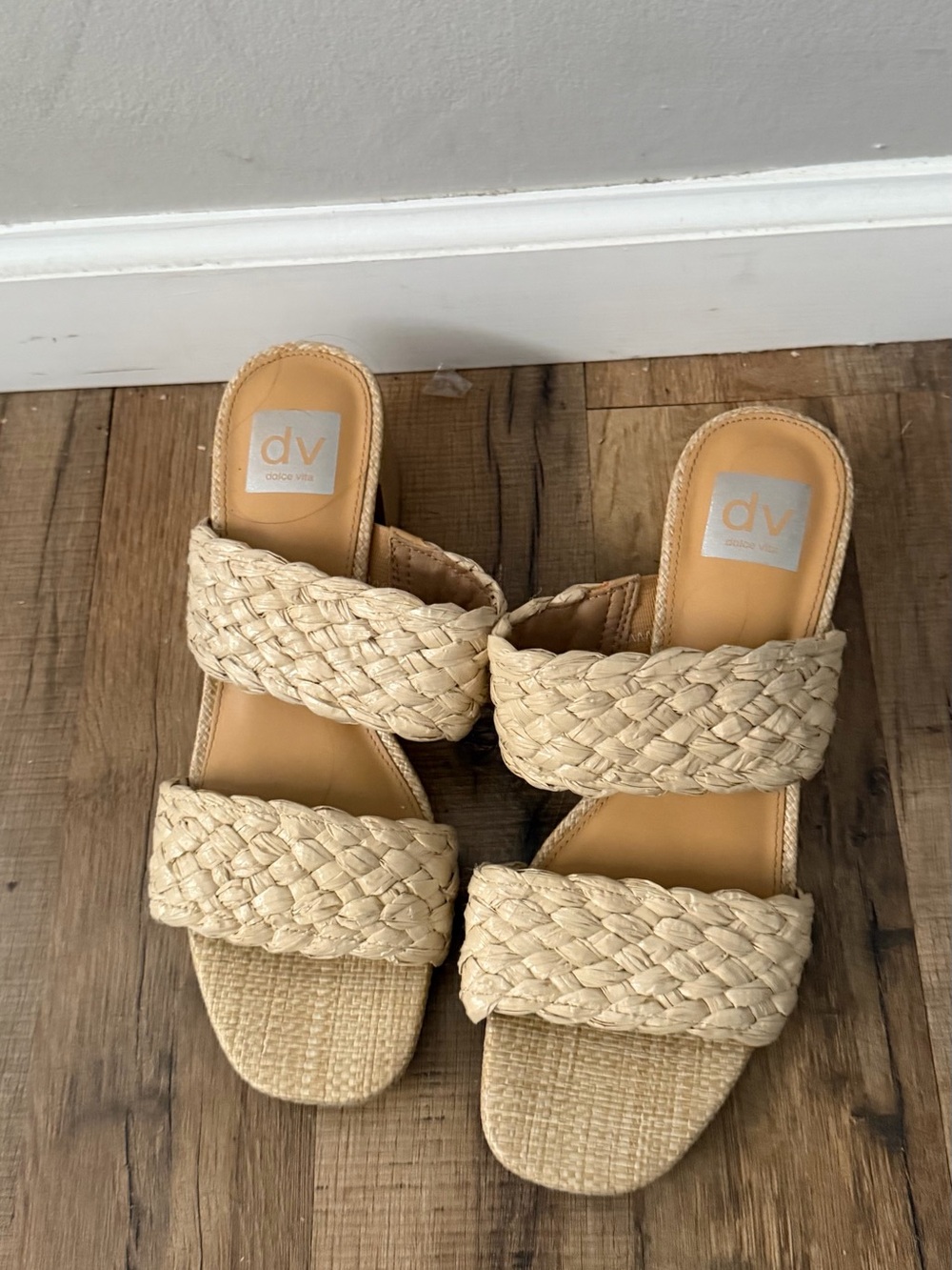DV by Dolce Vita Braided Double-Strap Slide Sandals in Natural